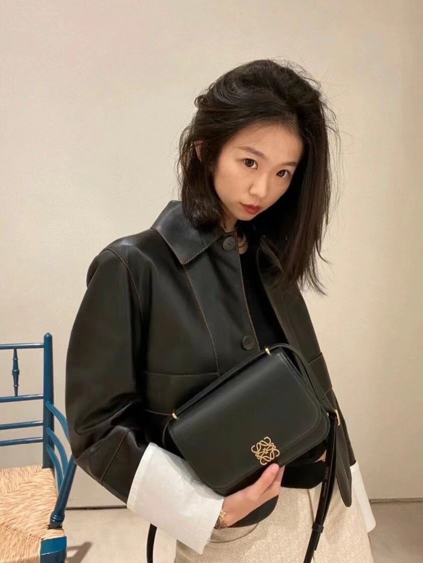 Loewe Goya Bag 18 in Black Silk Calfskin