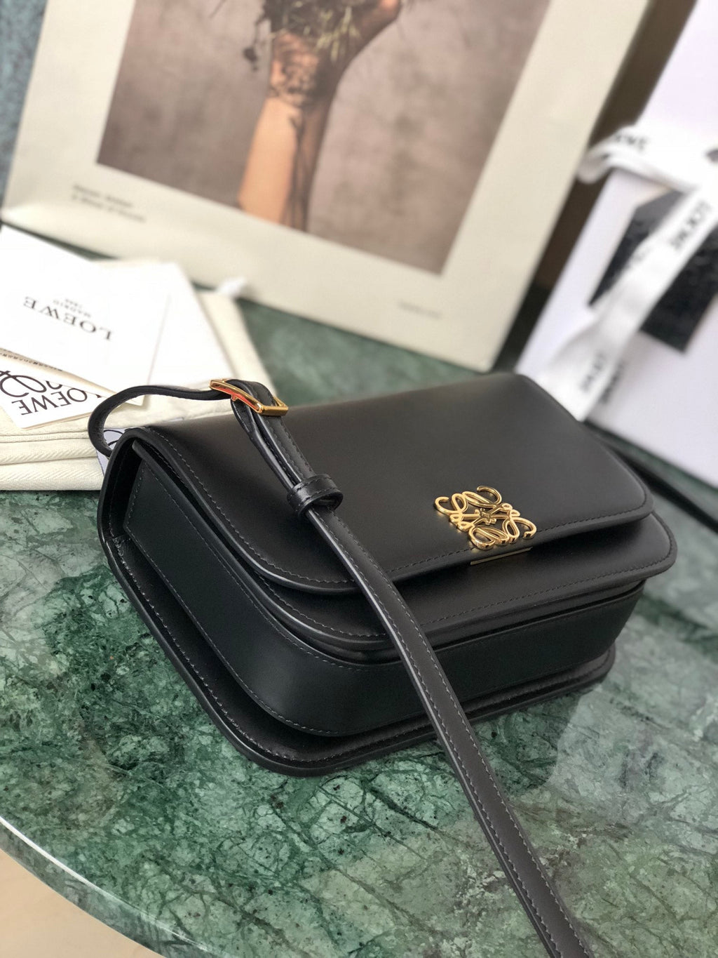 Loewe Goya Bag 18 in Black Silk Calfskin