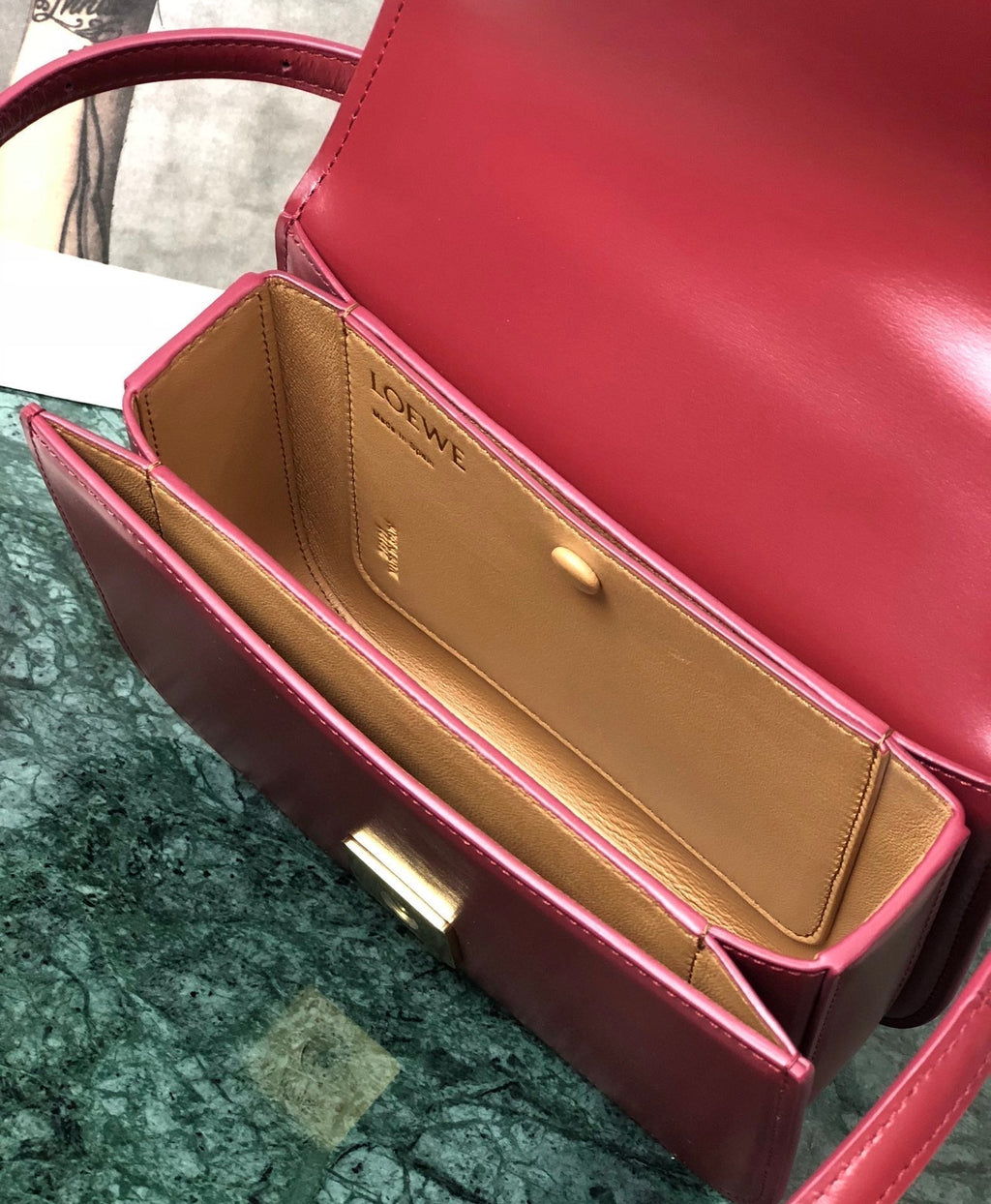 Loewe Goya Bag 18 in Cherry Red Silk Calfskin