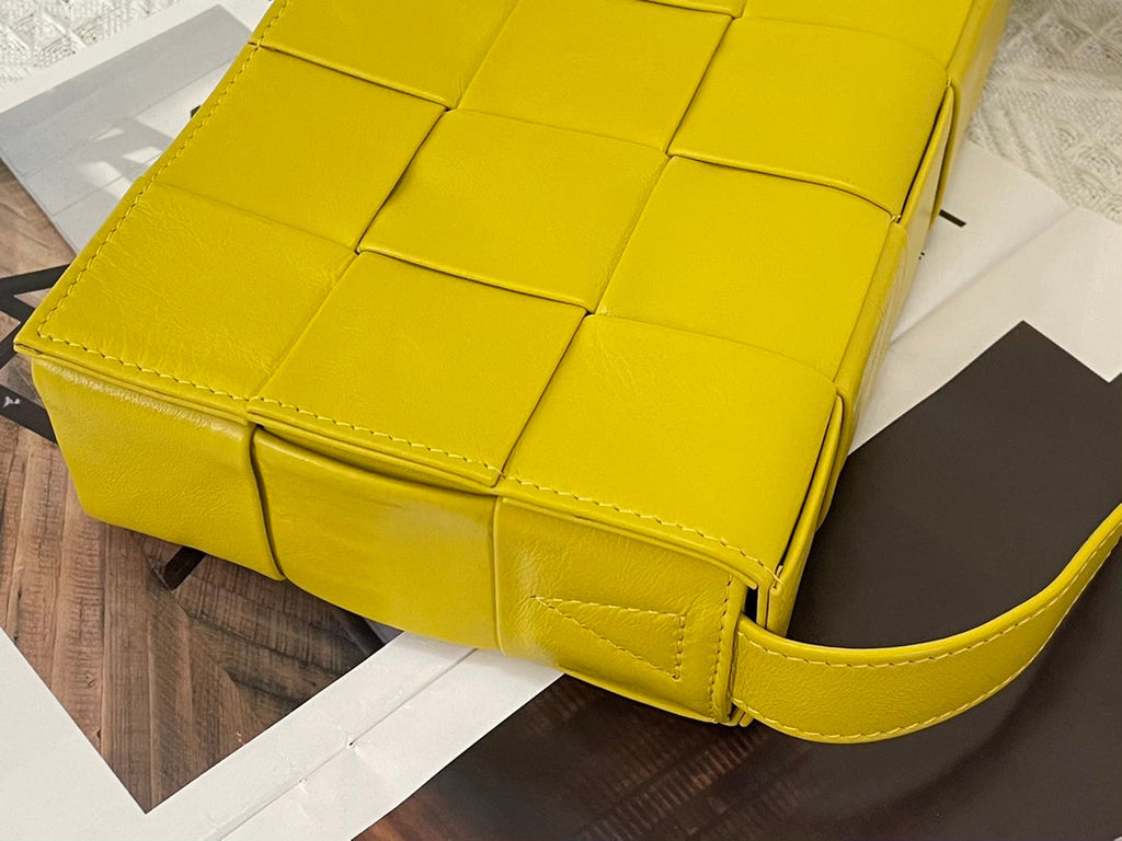 Bottega Veneta Small Cassette 23 in Canary Yellow Calfskin Bag