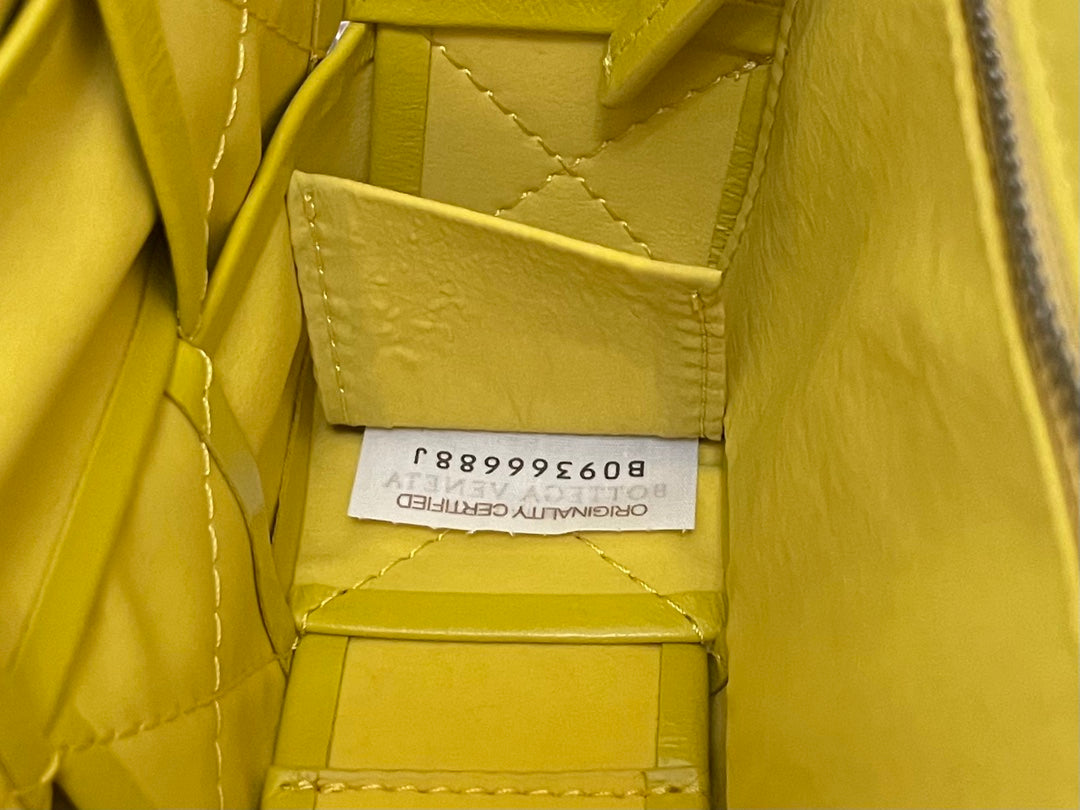 Bottega Veneta Small Cassette 23 in Canary Yellow Calfskin Bag
