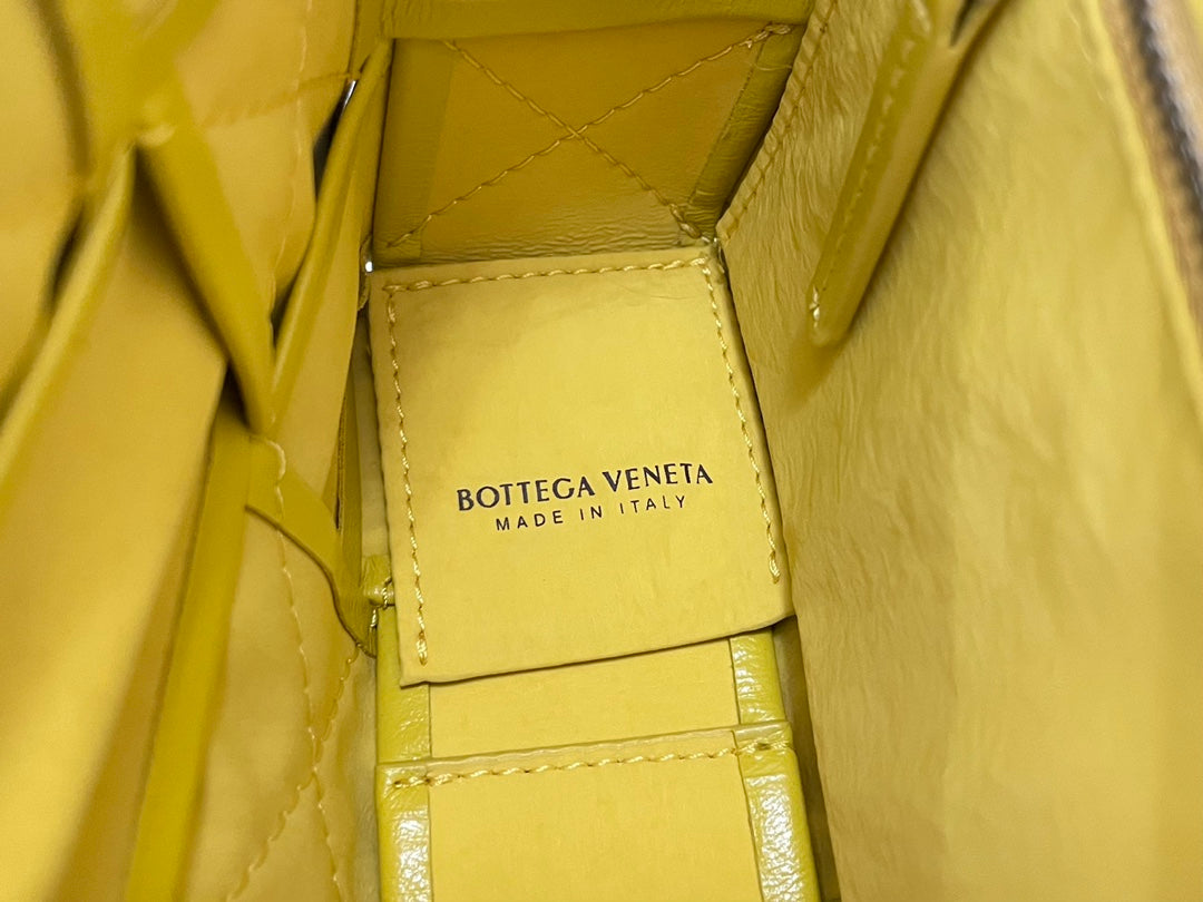 Bottega Veneta Small Cassette 23 in Canary Yellow Calfskin Bag