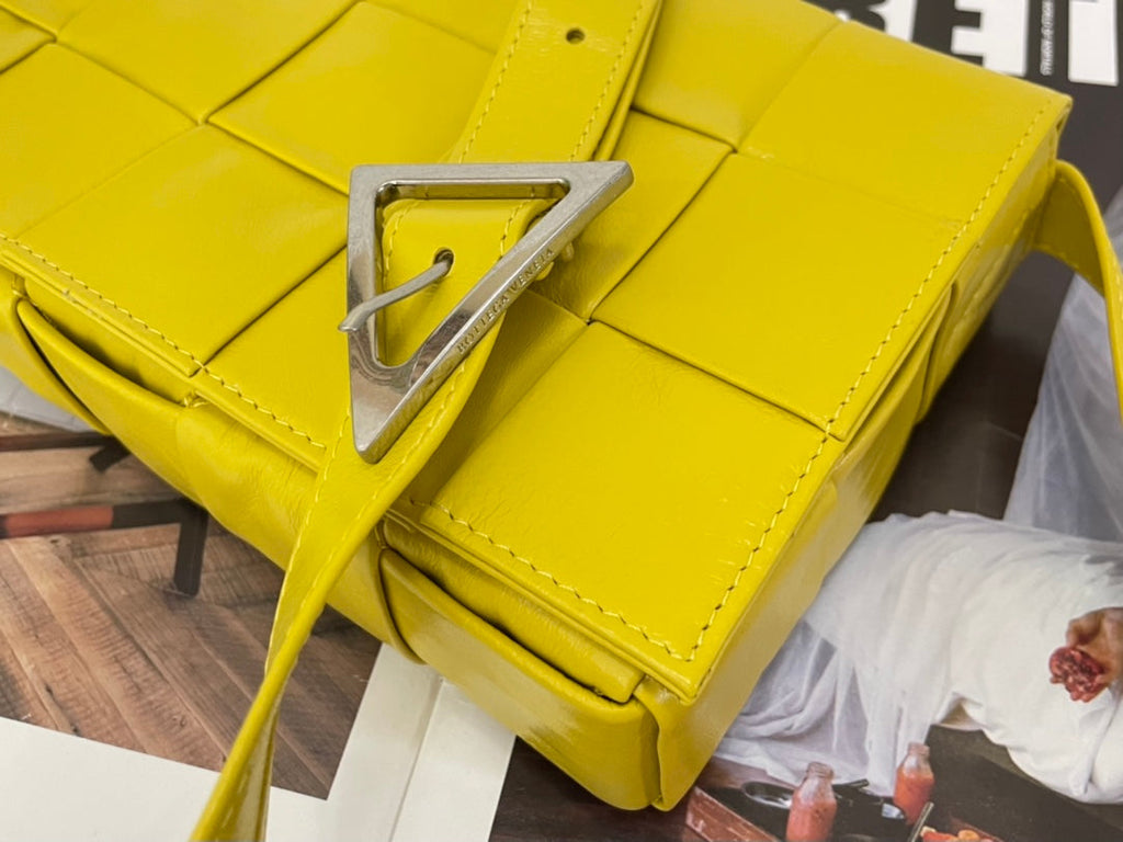 Bottega Veneta Small Cassette 23 in Canary Yellow Calfskin Bag