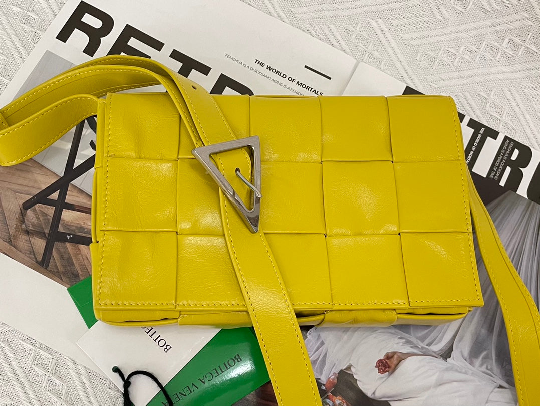 Bottega Veneta Small Cassette 23 in Canary Yellow Calfskin Bag