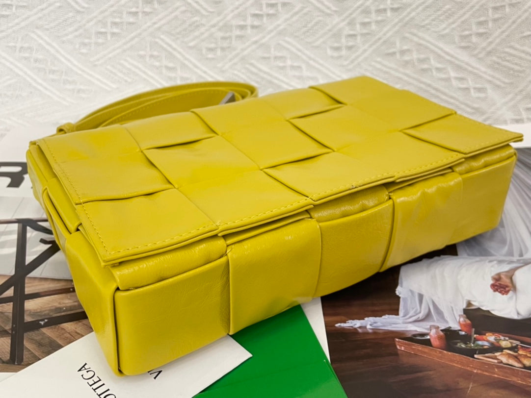 Bottega Veneta Small Cassette 23 in Canary Yellow Calfskin Bag