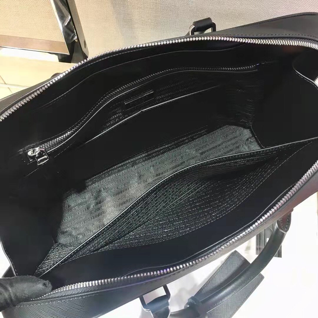 Prada 38 Briefcase in Black Saffiano Leather Bag