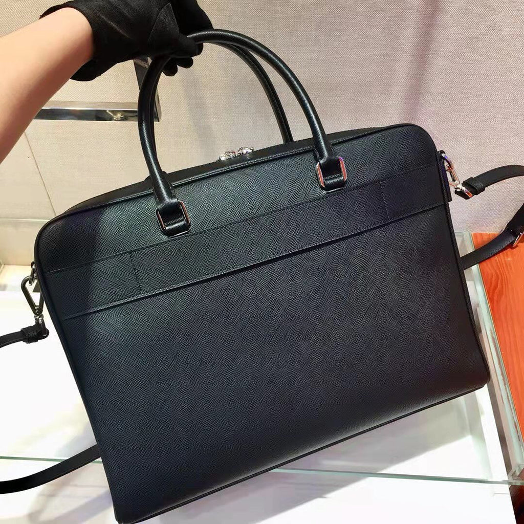 Prada 38 Briefcase in Black Saffiano Leather Bag