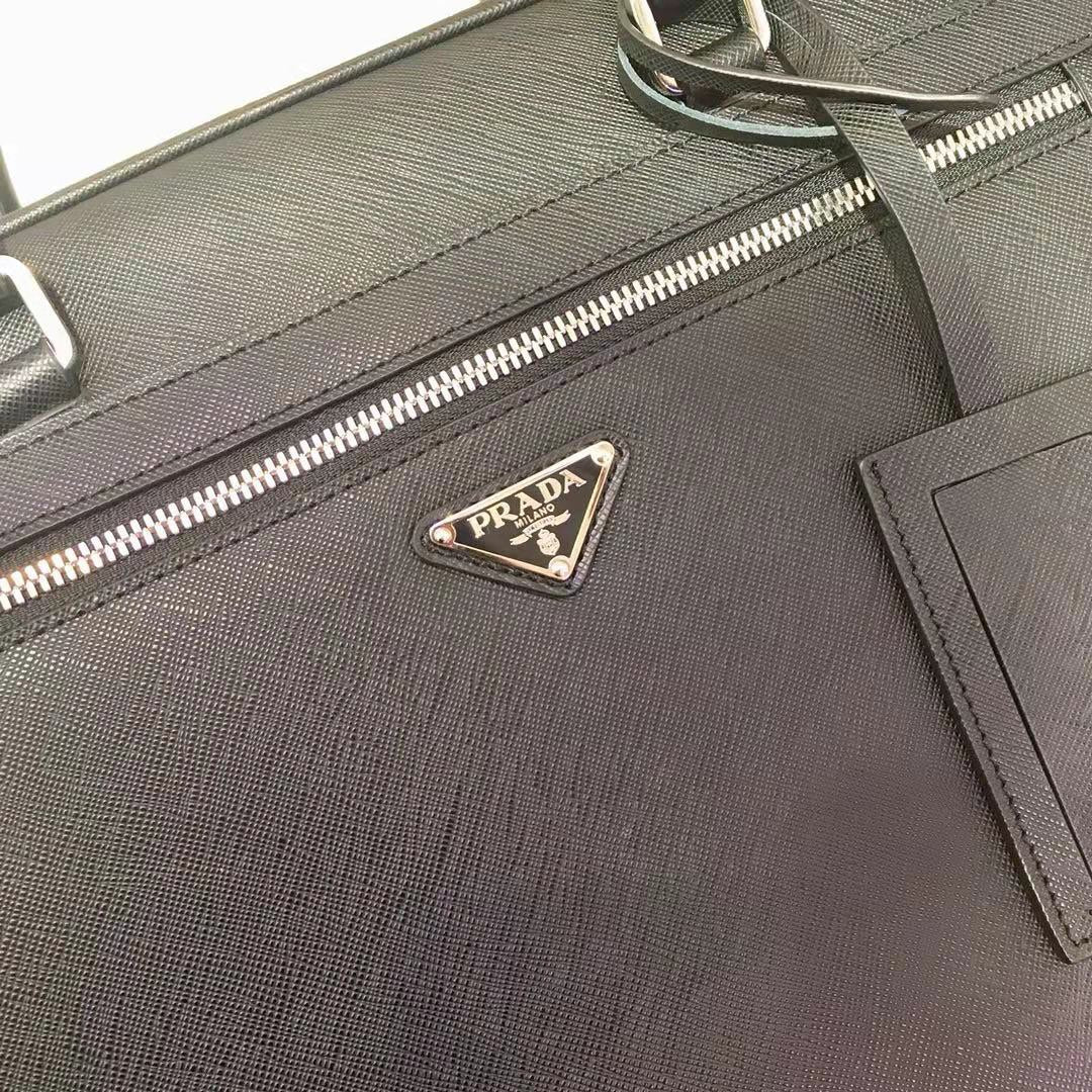 Prada 38 Briefcase in Black Saffiano Leather Bag