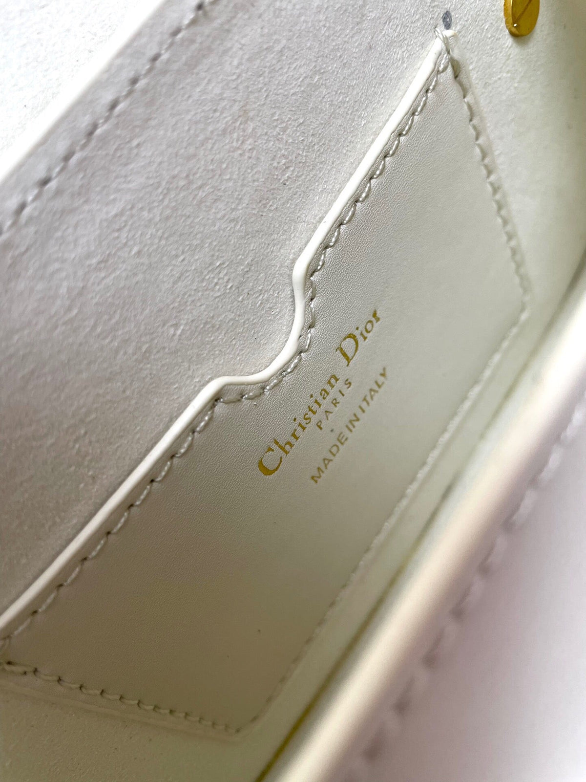 Dior Mini Bobby East-West 20 Bag in White Calfskin