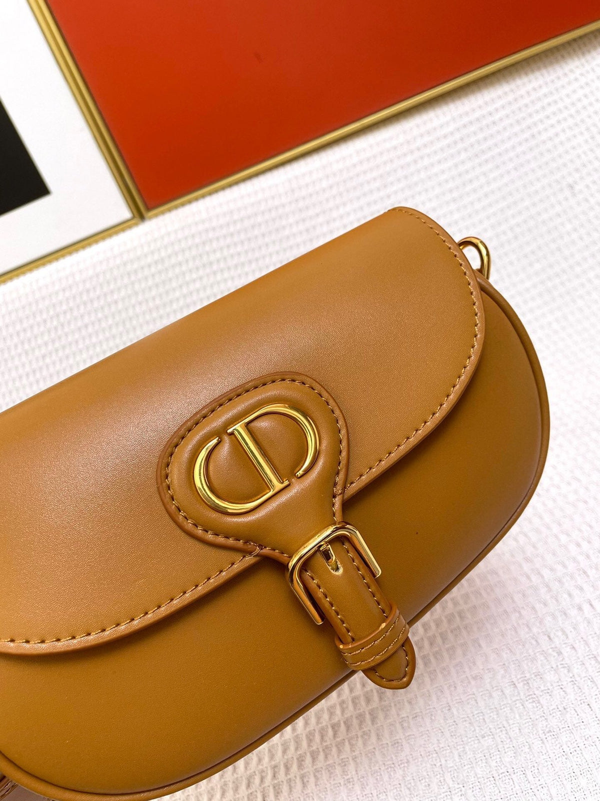 Dior Mini Bobby East-West 20 Bag in Chocolate Brown Calfskin