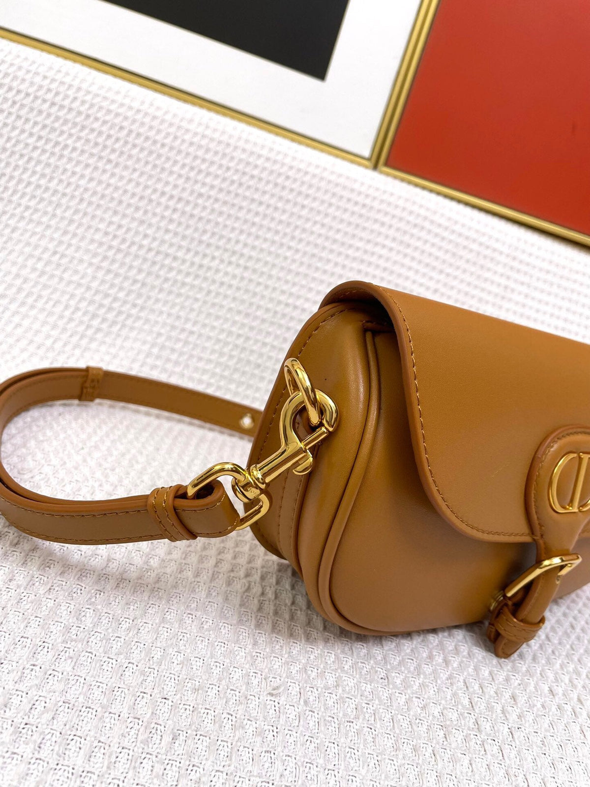 Dior Mini Bobby East-West 20 Bag in Chocolate Brown Calfskin