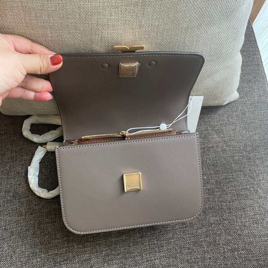 Celine Triomphe Box 18 Calfskin Grey Bag