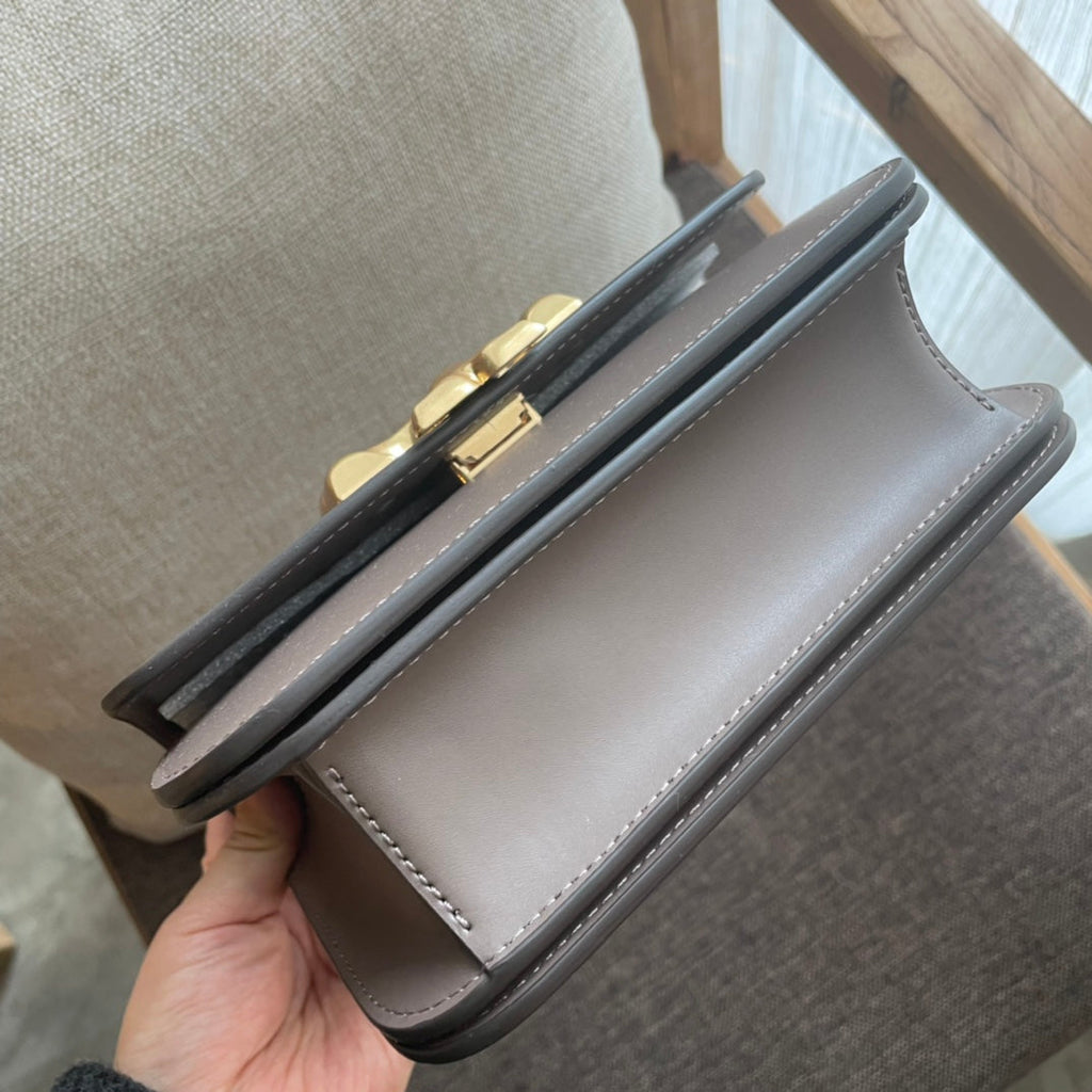 Celine Triomphe Box 18 Calfskin Grey Bag