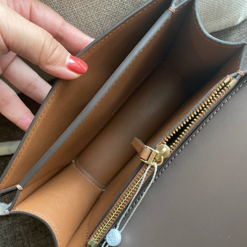 Celine Triomphe Box 18 Calfskin Grey Bag
