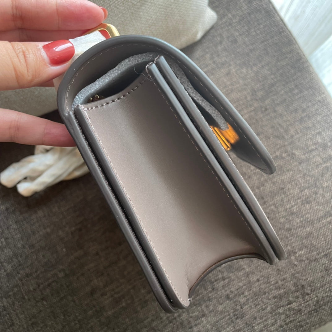 Celine Triomphe Box 18 Calfskin Grey Bag