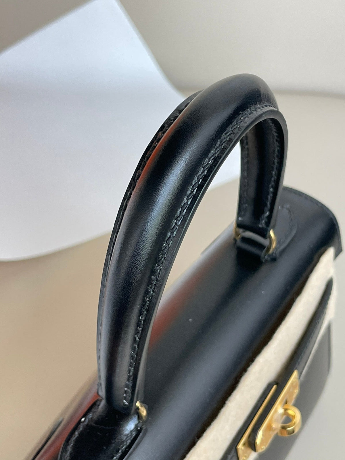 Hermes Kelly Mini 20 Bag in Black Smooth Calfskin with Gold Hardware