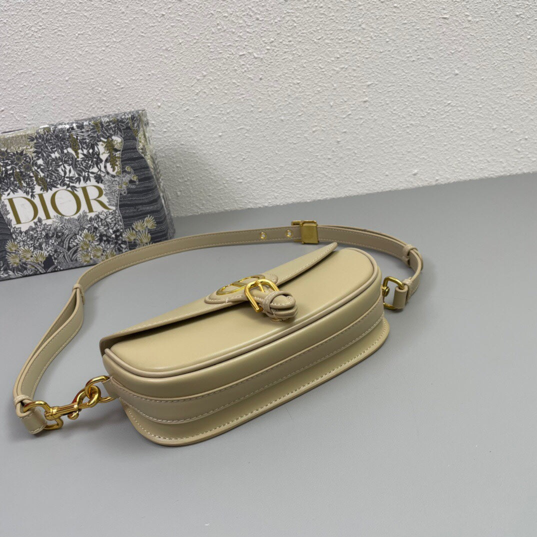 Dior Mini Bobby East-West 20 Bag in Beige Cream Calfskin