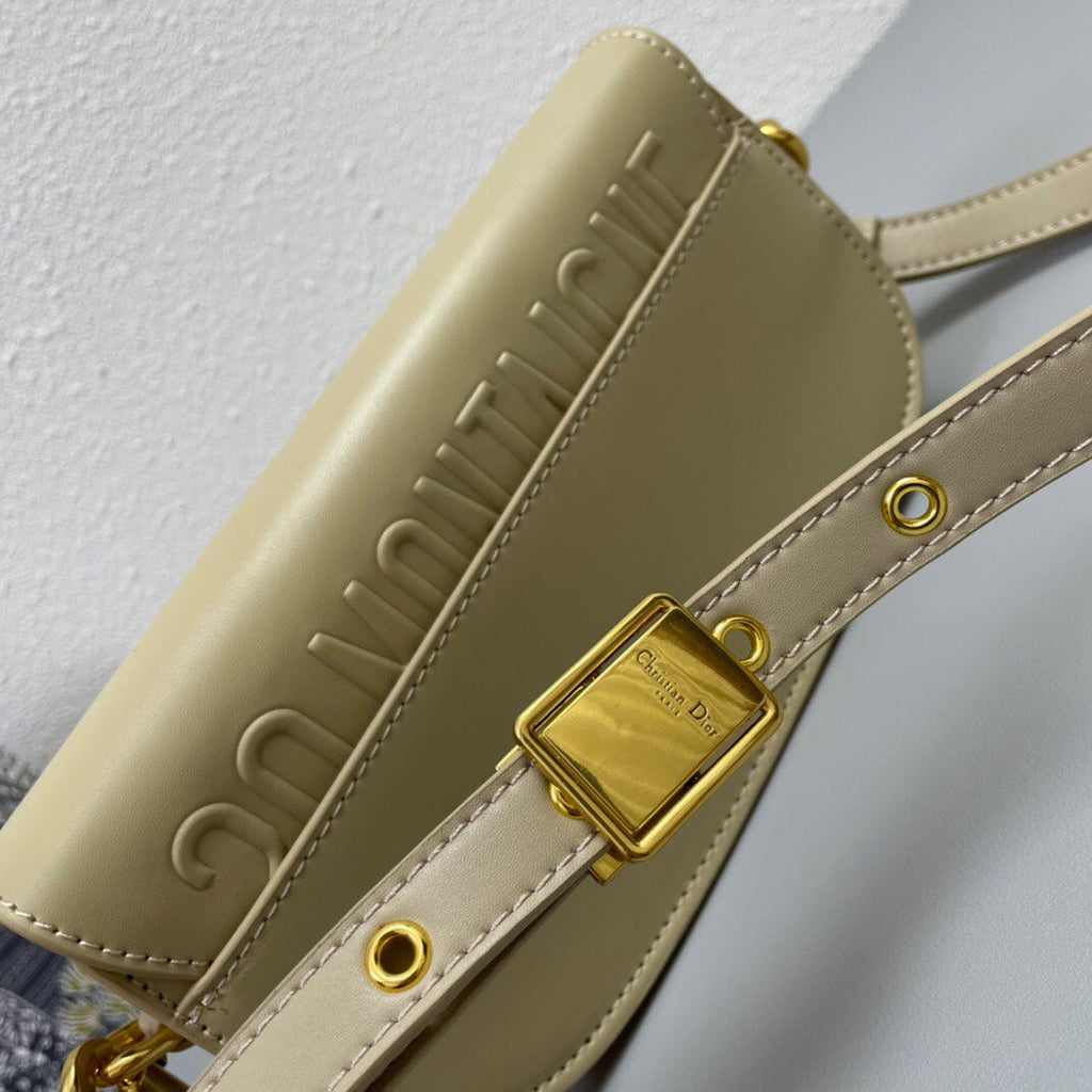 Dior Mini Bobby East-West 20 Bag in Beige Cream Calfskin