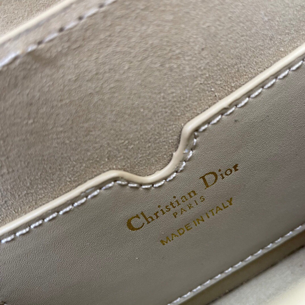 Dior Mini Bobby East-West 20 Bag in Beige Cream Calfskin