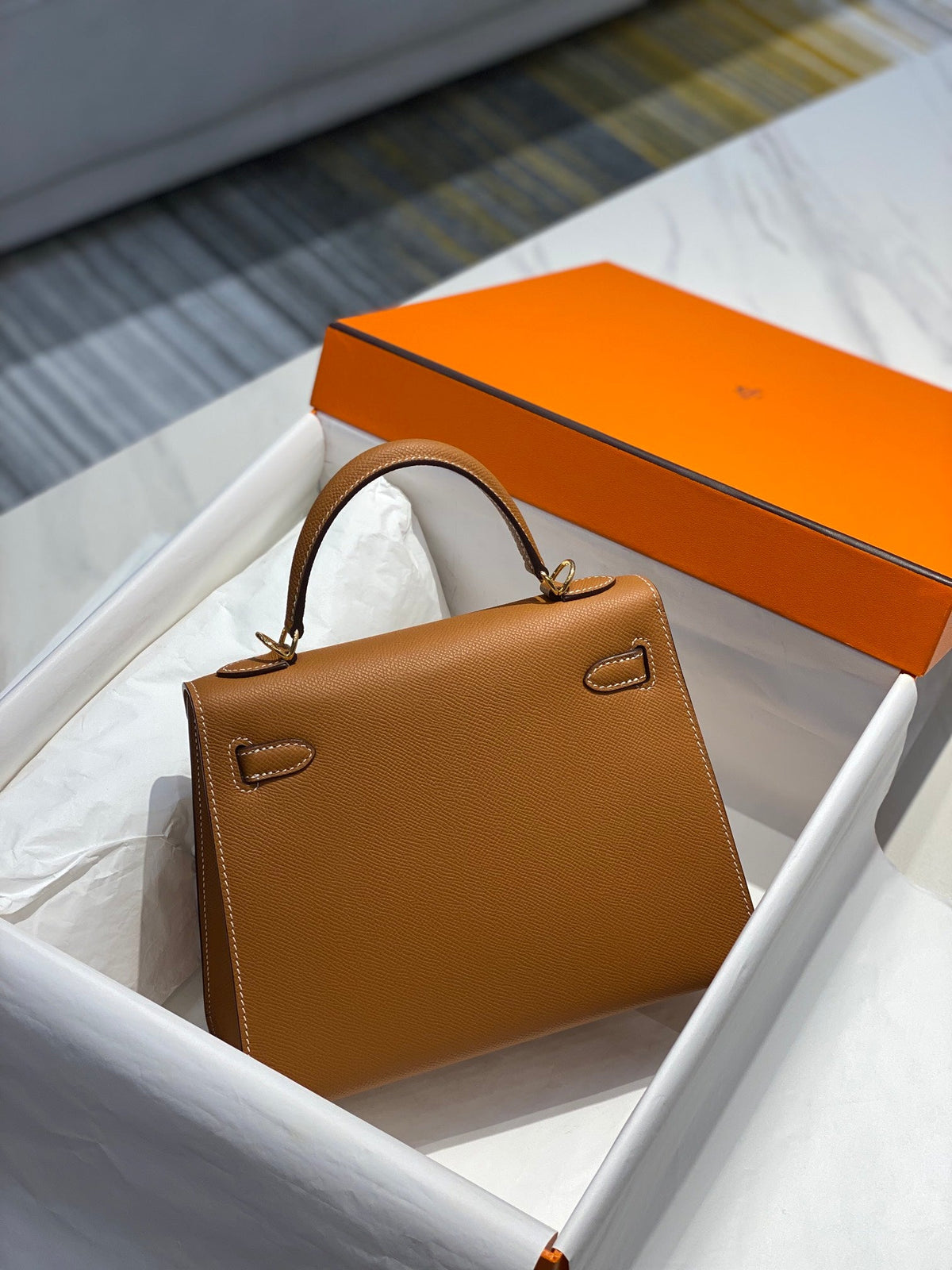 Hermes Kelly 28cm in Gold Epsom Calfskin Gold Hardware Bag