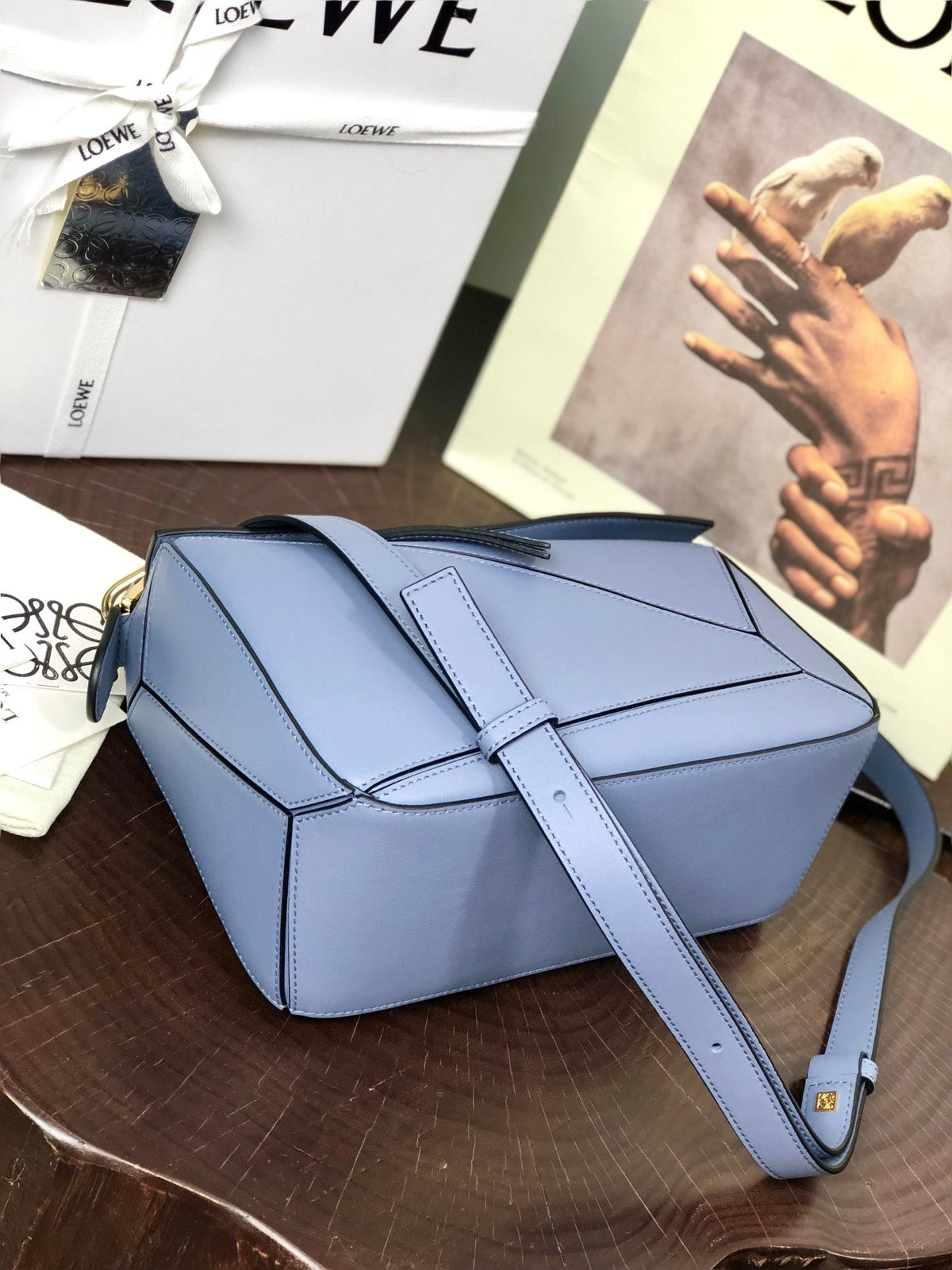 Loewe Small Puzzle 24 Bag in Classic Light Purple Calfskin