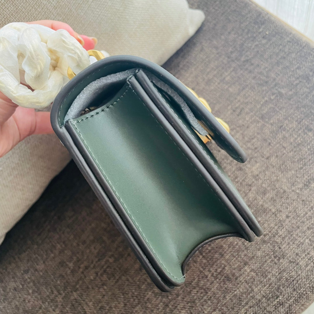 Celine Triomphe Box 18 Calfskin Sea Green Bag