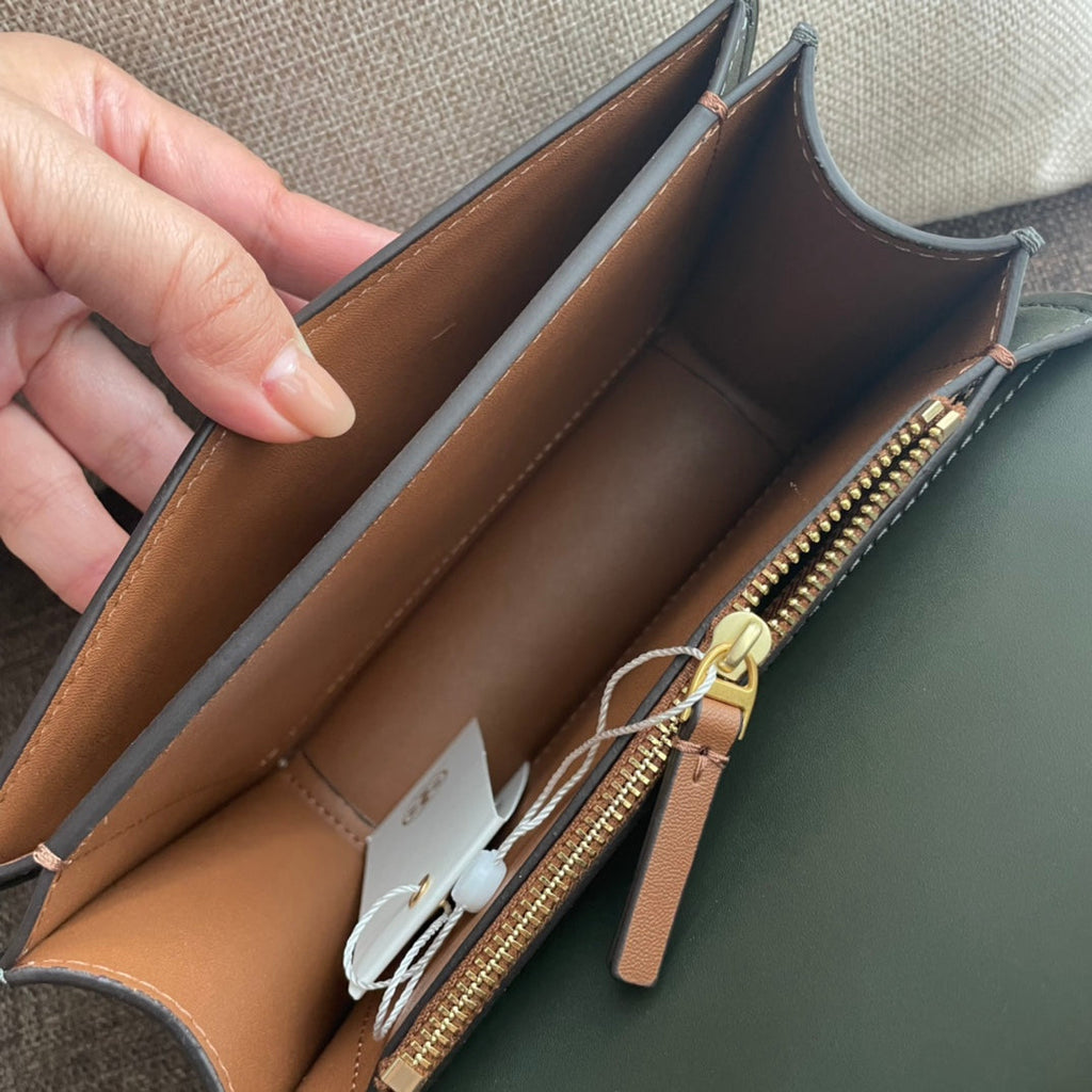 Celine Triomphe Box 18 Calfskin Sea Green Bag
