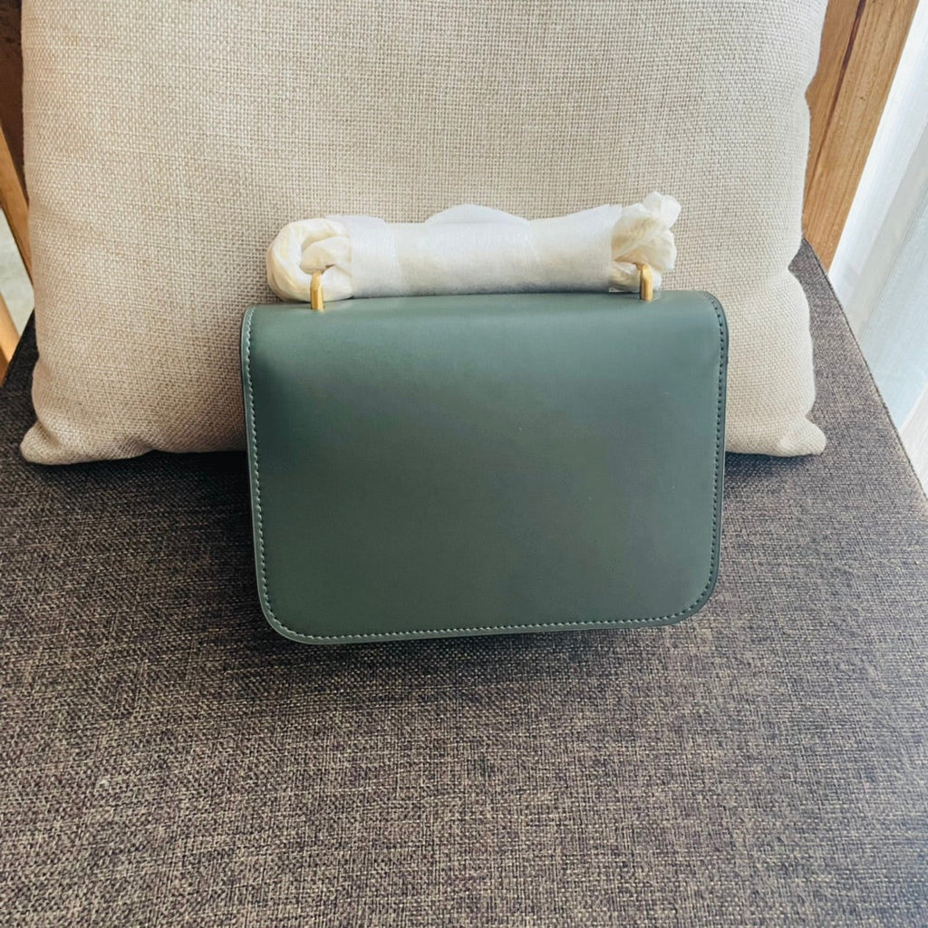 Celine Triomphe Box 18 Calfskin Sea Green Bag