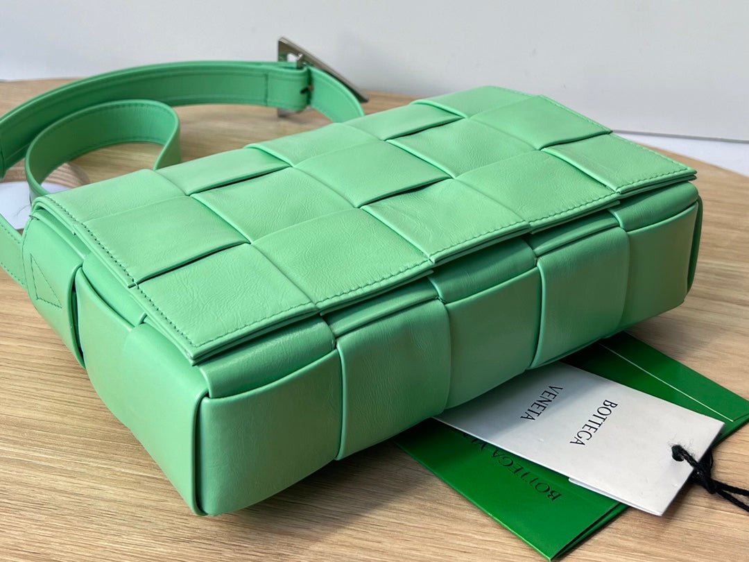 Bottega Veneta Small Cassette 23 in Light Green Calfskin Bag