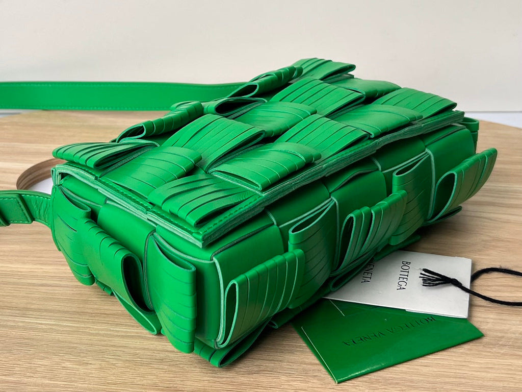 Bottega Veneta Small Cassette 23 in Green Fringed Calfskin Bag