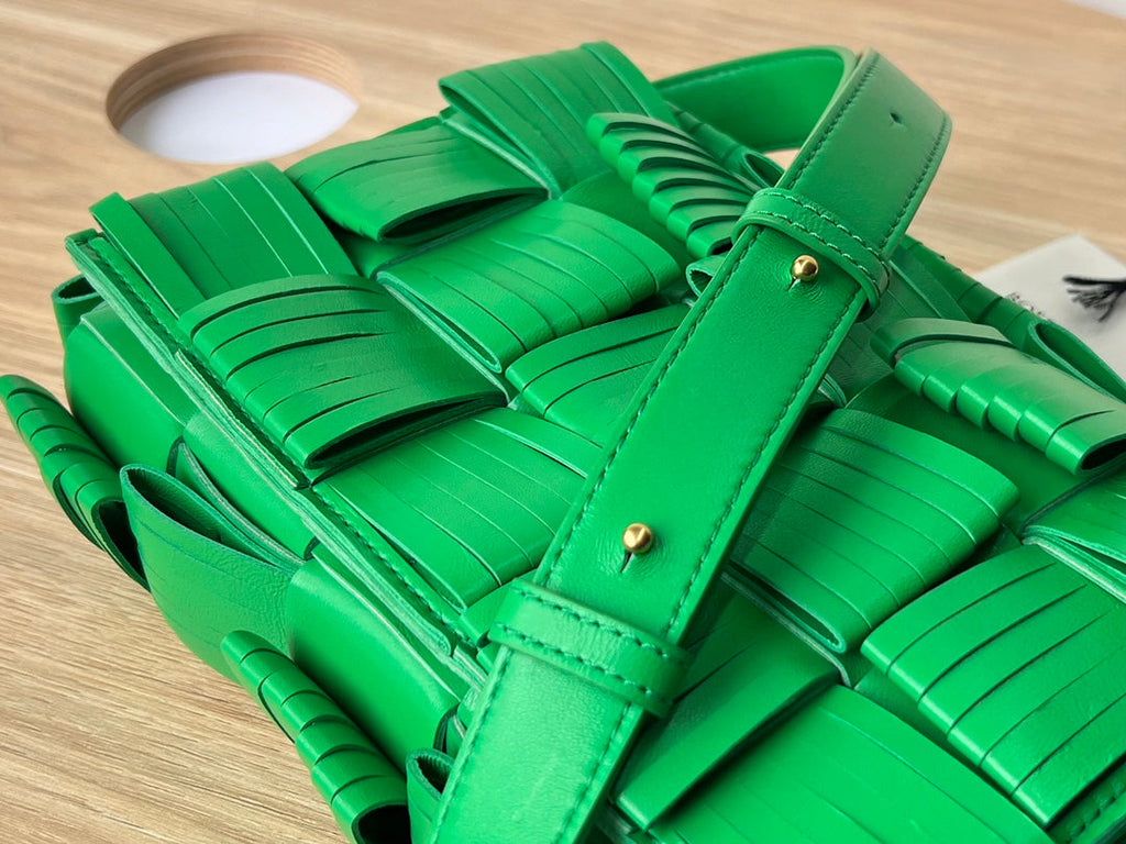Bottega Veneta Small Cassette 23 in Green Fringed Calfskin Bag