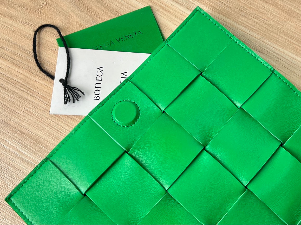 Bottega Veneta Small Cassette 23 in Green Fringed Calfskin Bag