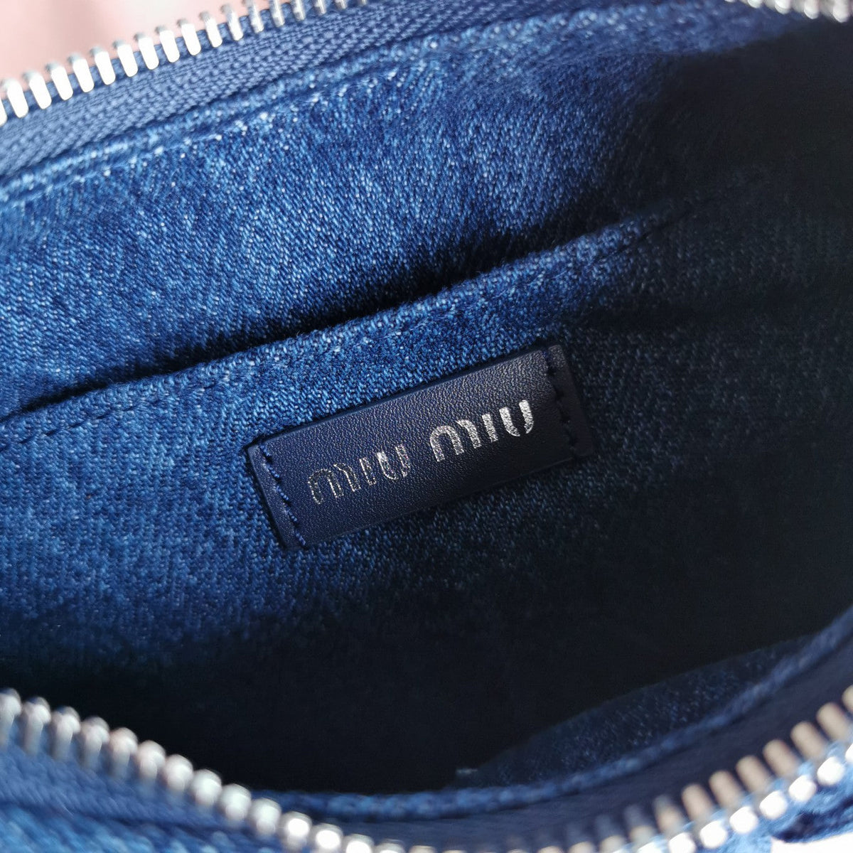 Matelassé 21 Bag in Navy Blue Denim
