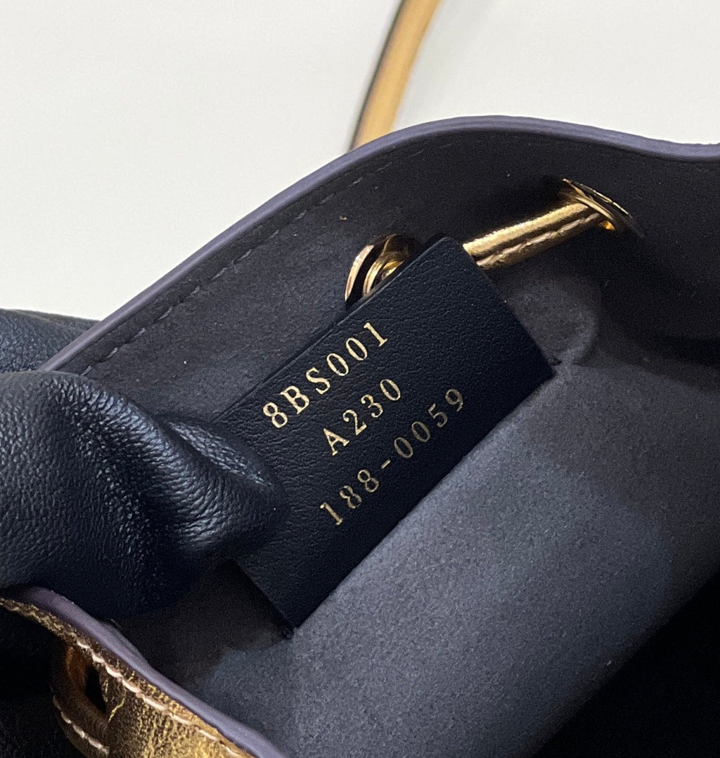 Fendi Mon Tresor 18 in Gold Metallic Calfskin Bag