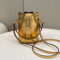 Fendi Mon Tresor 18 in Gold Metallic Calfskin Bag