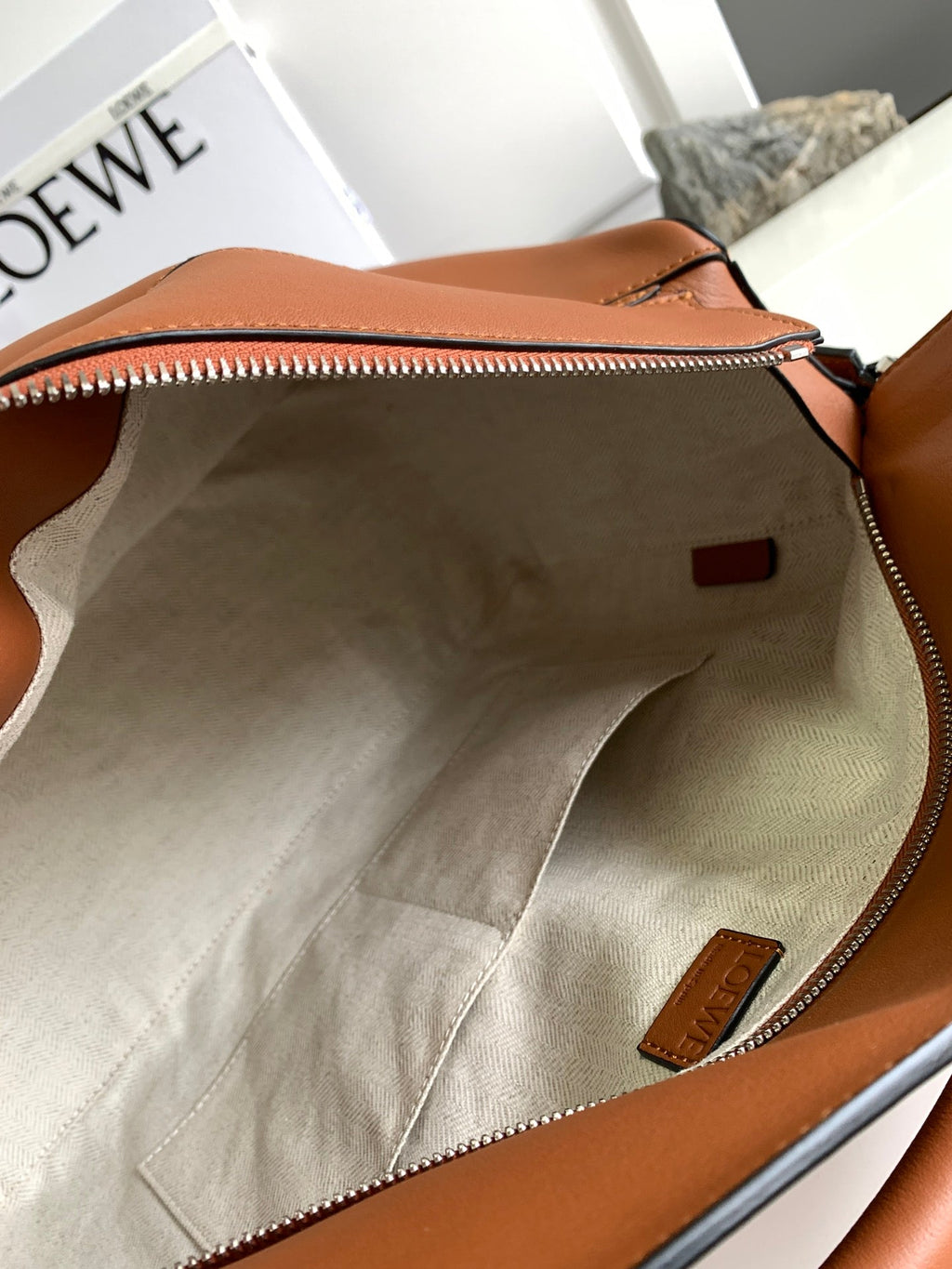 Loewe Puzzle Large 35 Bag in Bronze Brown Calfskin