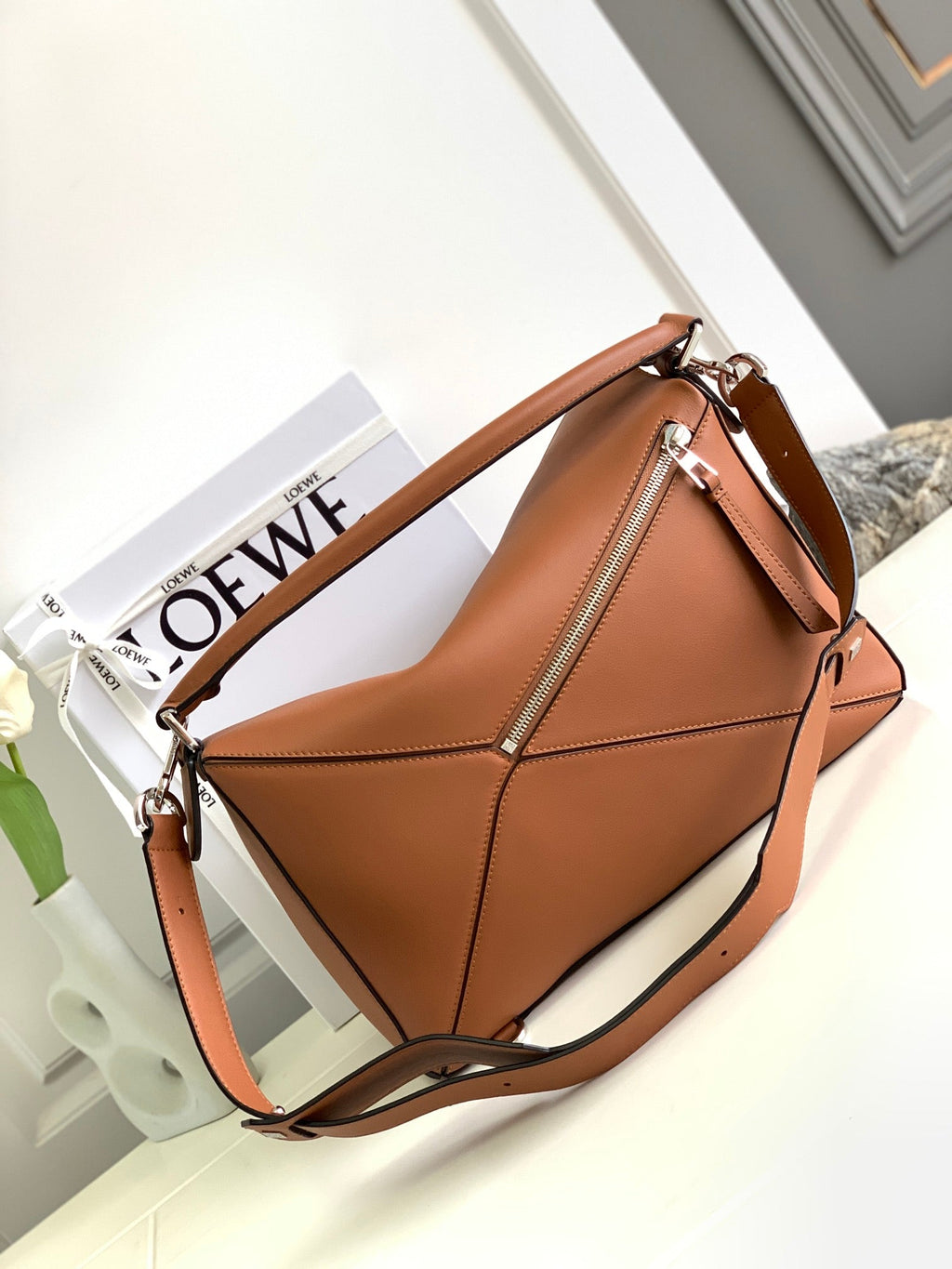 Loewe Puzzle Large 35 Bag in Bronze Brown Calfskin