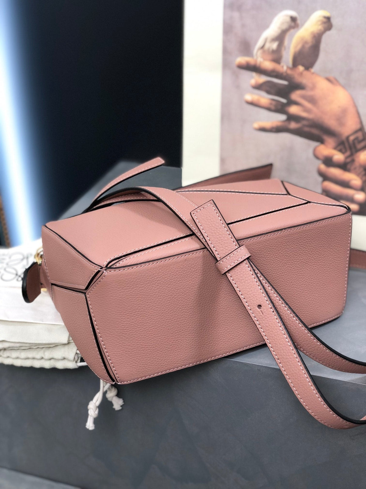 Loewe Small Puzzle 24 Bag in Classic Light Pink Calfskin