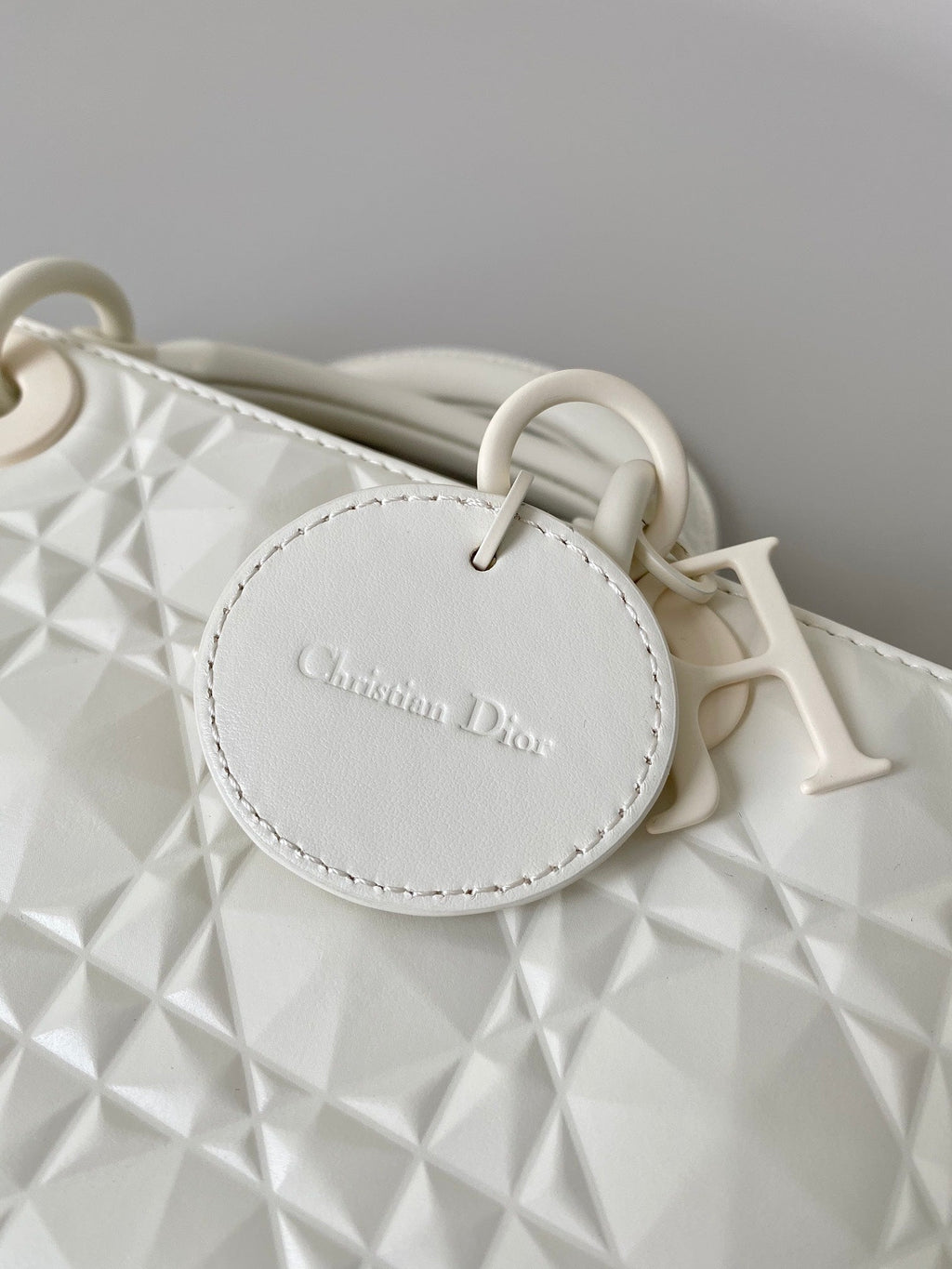 Dior Medium D-Joy Bag 26 in White Calfskin