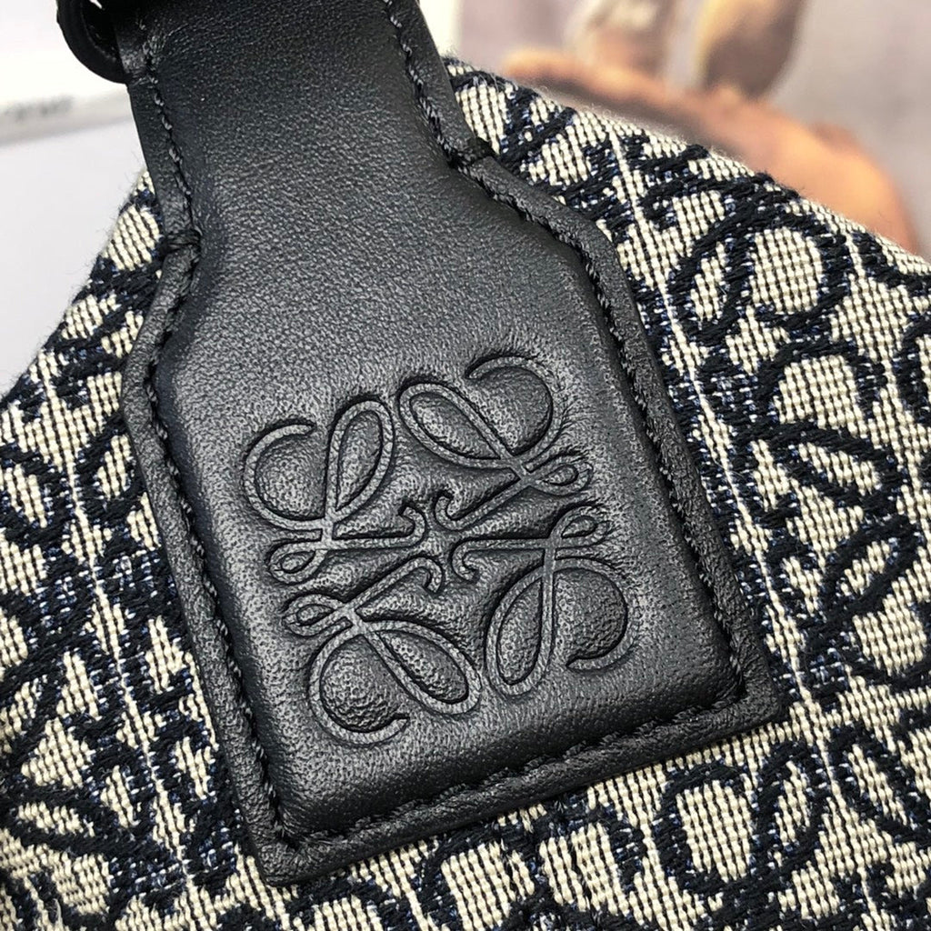 Loewe Cubi 21 Bag in White Mix Black Anagram Jacquard