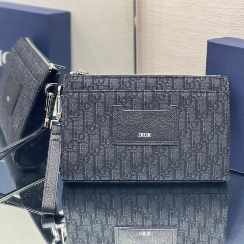Saddle 28 Bag in Black Oblique Jacquard