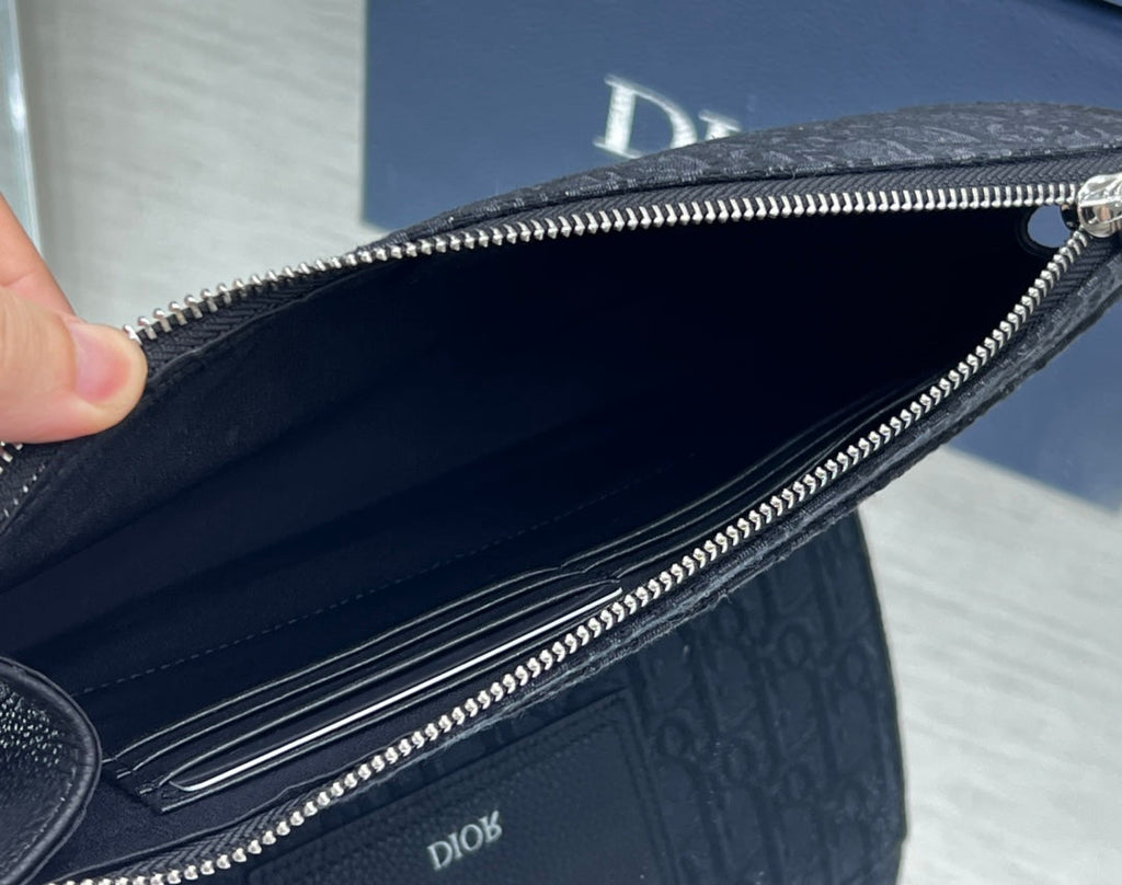 Saddle 28 Bag in Black Oblique Jacquard