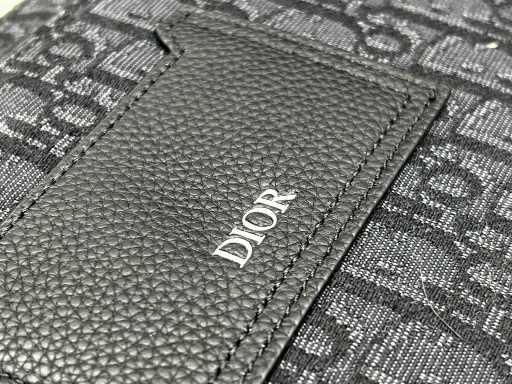 Saddle 28 Bag in Black Oblique Jacquard