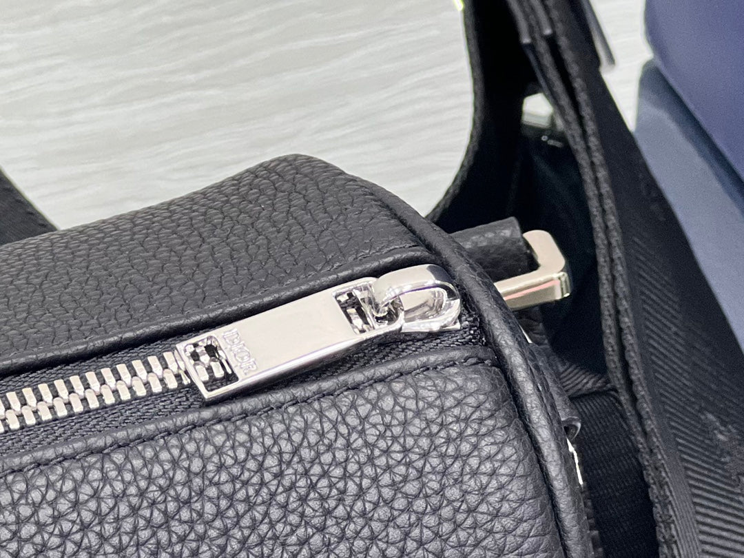 Dior Round Bucket 21 Bag in Black Lambskin