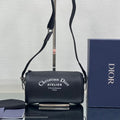 Dior Round Bucket 21 Bag in Black Lambskin