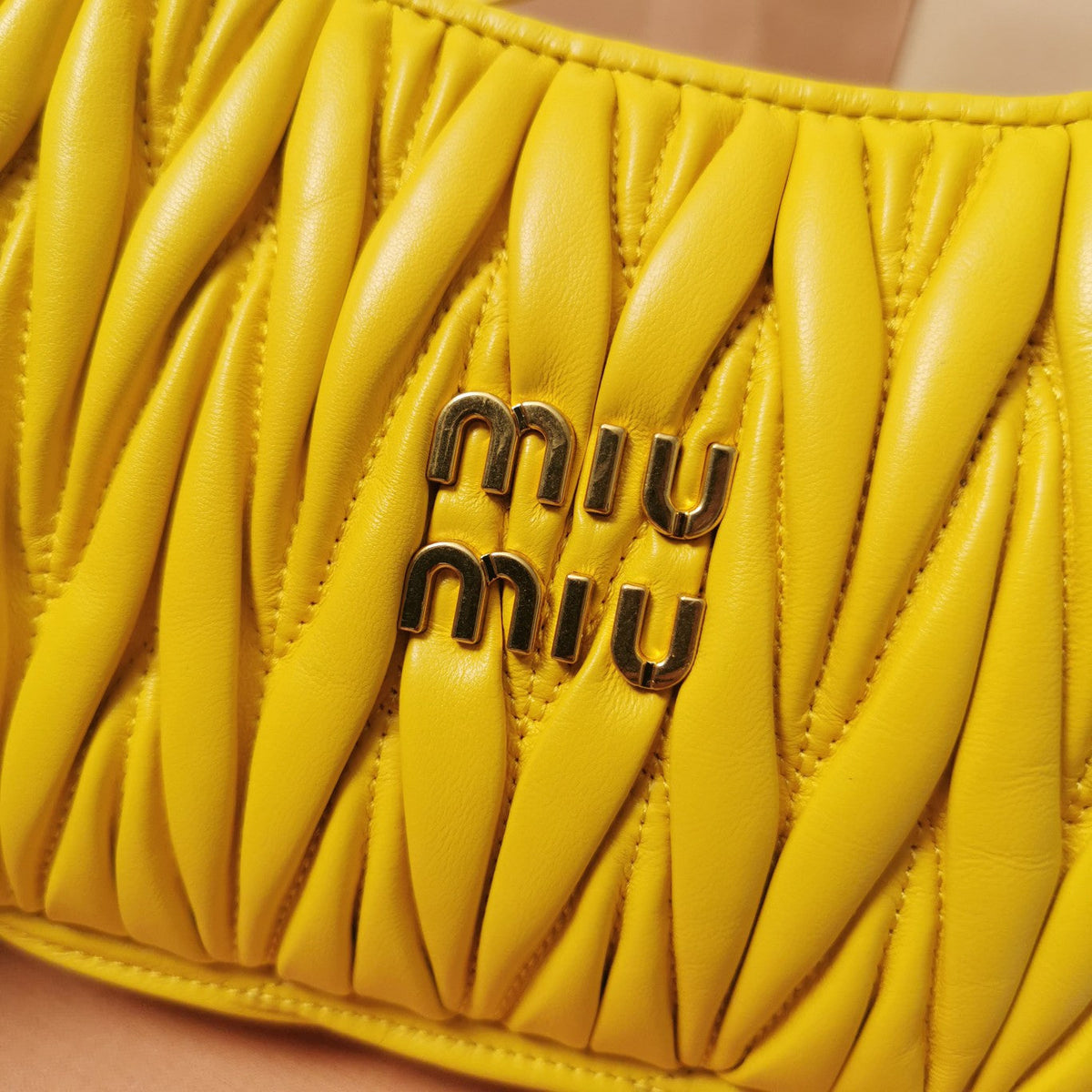 Wander Matelassé Nappa Hobo Bag 23 in Yellow Lambskin