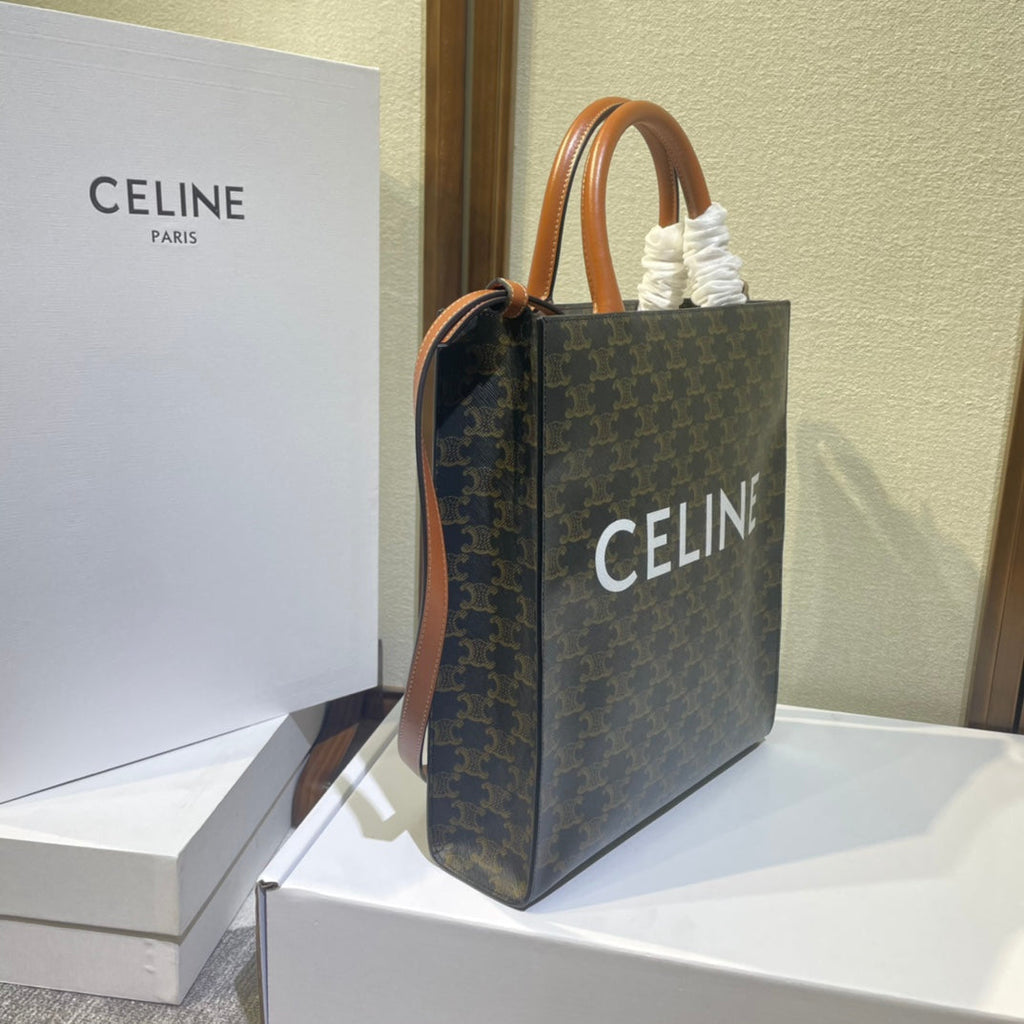 Celine Triomphe 32 Blue in Pattern Calfskin Bag