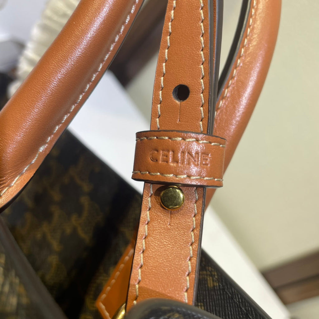 Celine Triomphe 32 Blue in Pattern Calfskin Bag