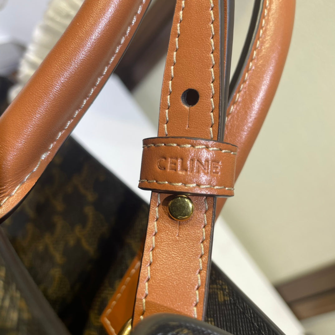 Celine Triomphe 32 Blue in Pattern Calfskin Bag