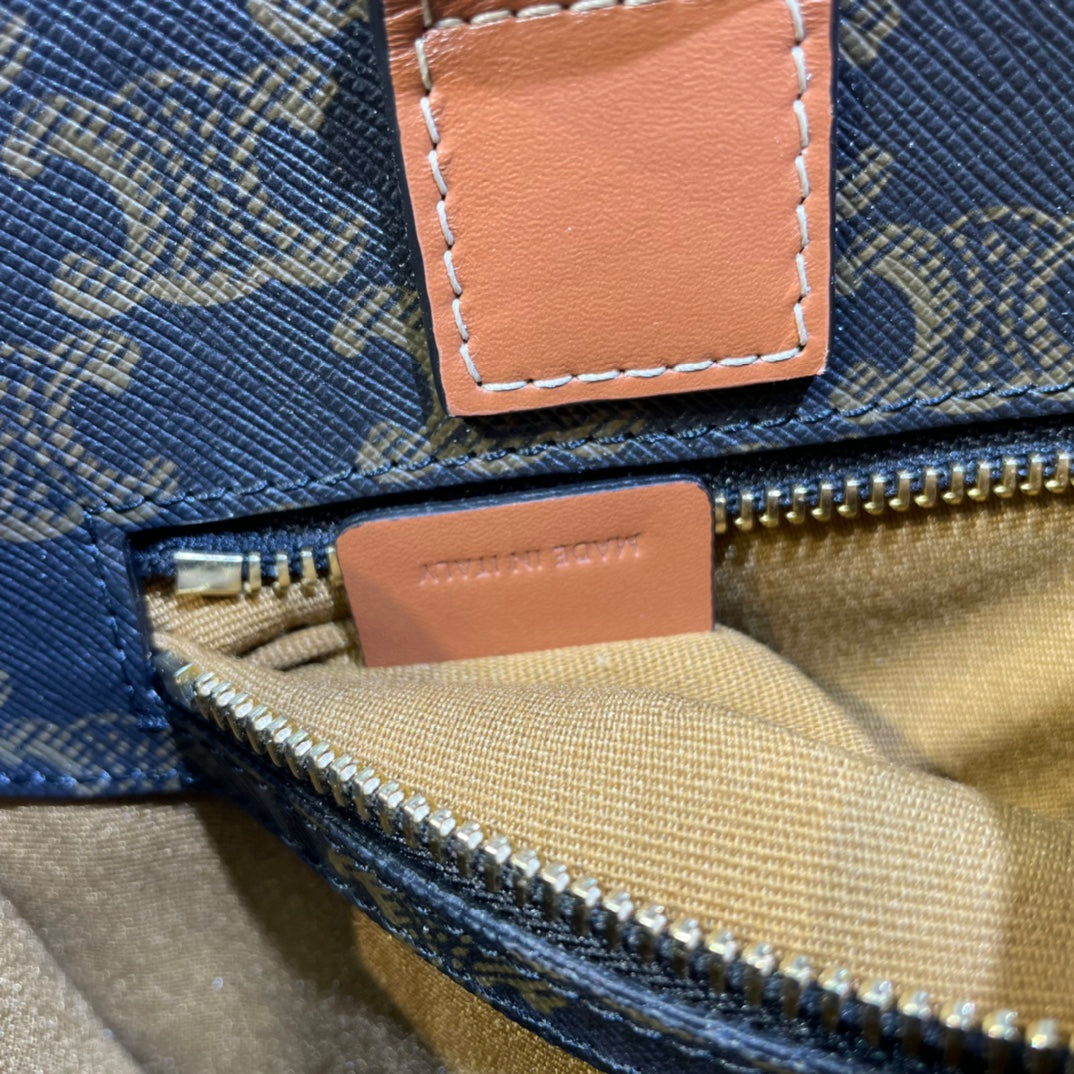 Celine Triomphe 32 Blue in Pattern Calfskin Bag